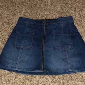 Medium wash denim skirt